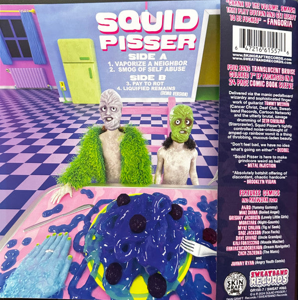 Squid Pisser – Vaporize A Neighbor - 7” EP (Limited Edition Translucent Bruise Vinyl)